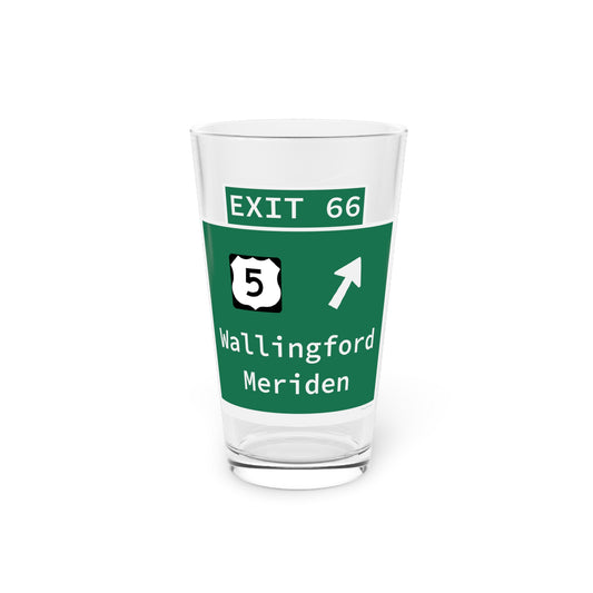 Vintage WCP Exit 66 Sign Pint Glass, 16oz