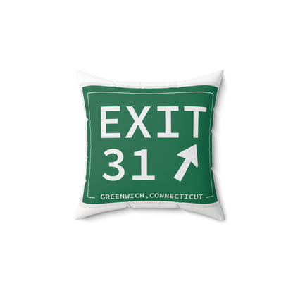 Vintage Exit 31 Merritt Parkway Sign Spun Polyester Square Pillow