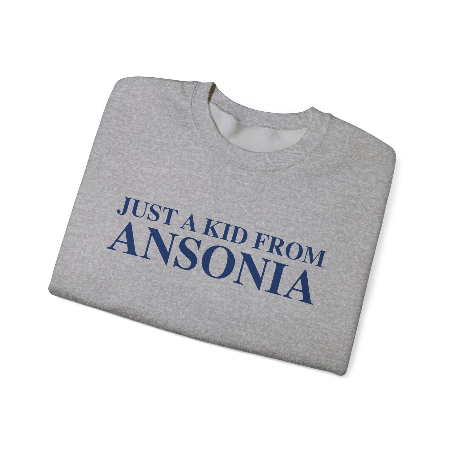 Just a kid from Ansonia Unisex Heavy Blend™ Crewneck Sweatshirt