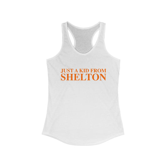 Just a kid from Shelton Women's Ideal Racerback Tank Top