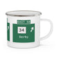 Vintage WCP Exit 58 Sign Enamel Camping Mug