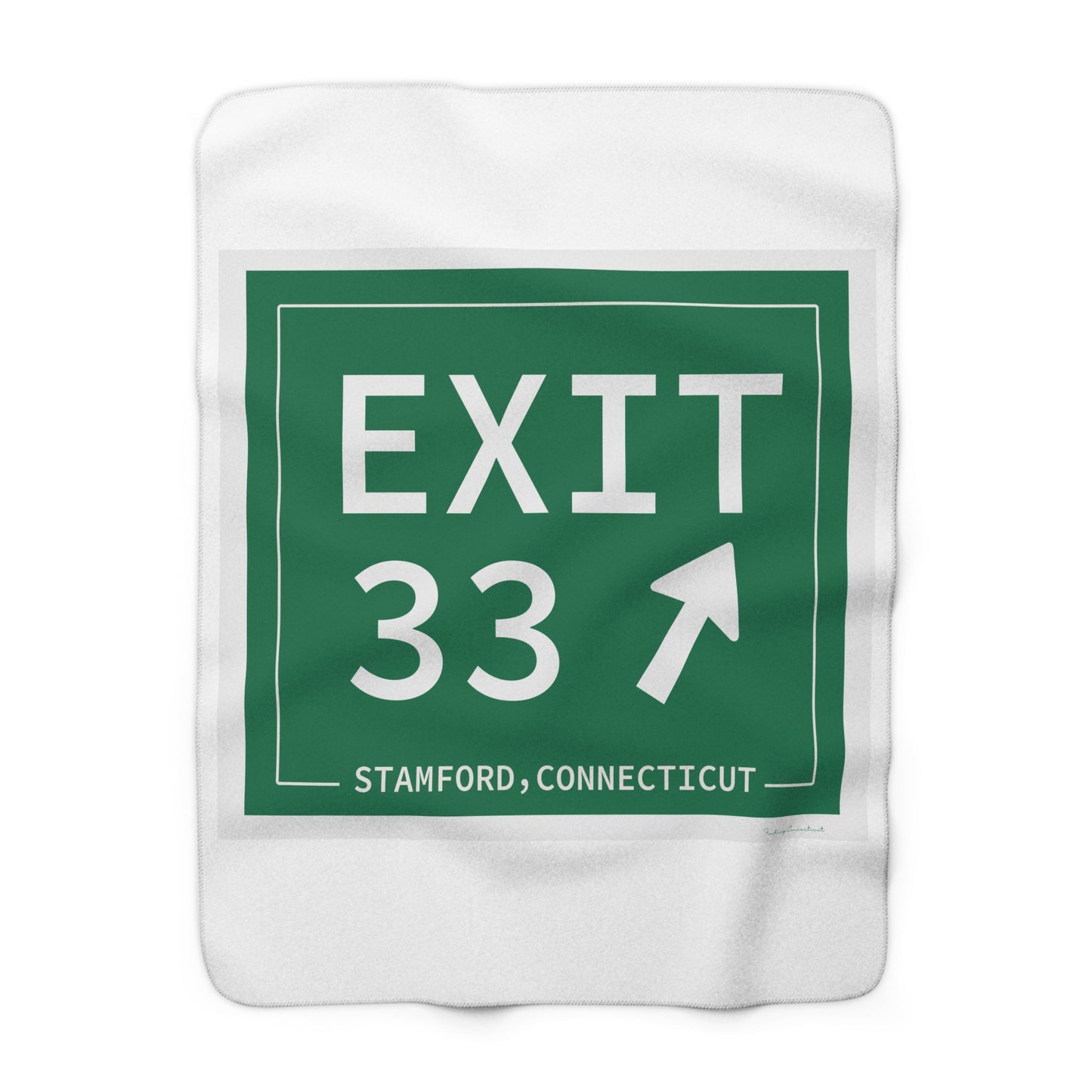 Vintage Exit 33 Merritt Parkway Sign Sherpa Fleece Blanket