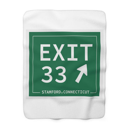 Vintage Exit 33 Merritt Parkway Sign Sherpa Fleece Blanket
