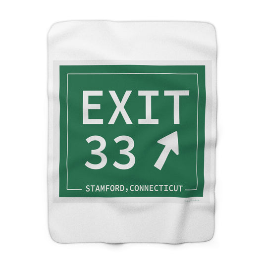 Vintage Exit 33 Merritt Parkway Sign Sherpa Fleece Blanket