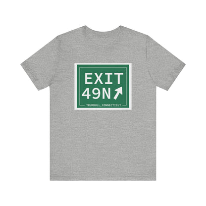Vintage Exit 49N  Merritt Parkway Sign Unisex Jersey Short Sleeve T-Shirt