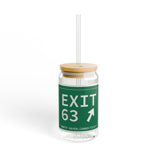 Vintage Exit 63 WCP Sign Sipper Glass, 16oz