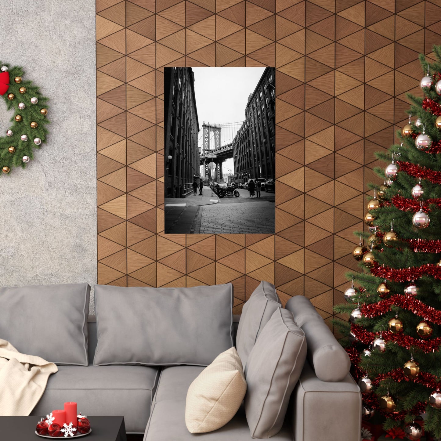 Manhattan Bridge Black and White Matte Vertical Posters