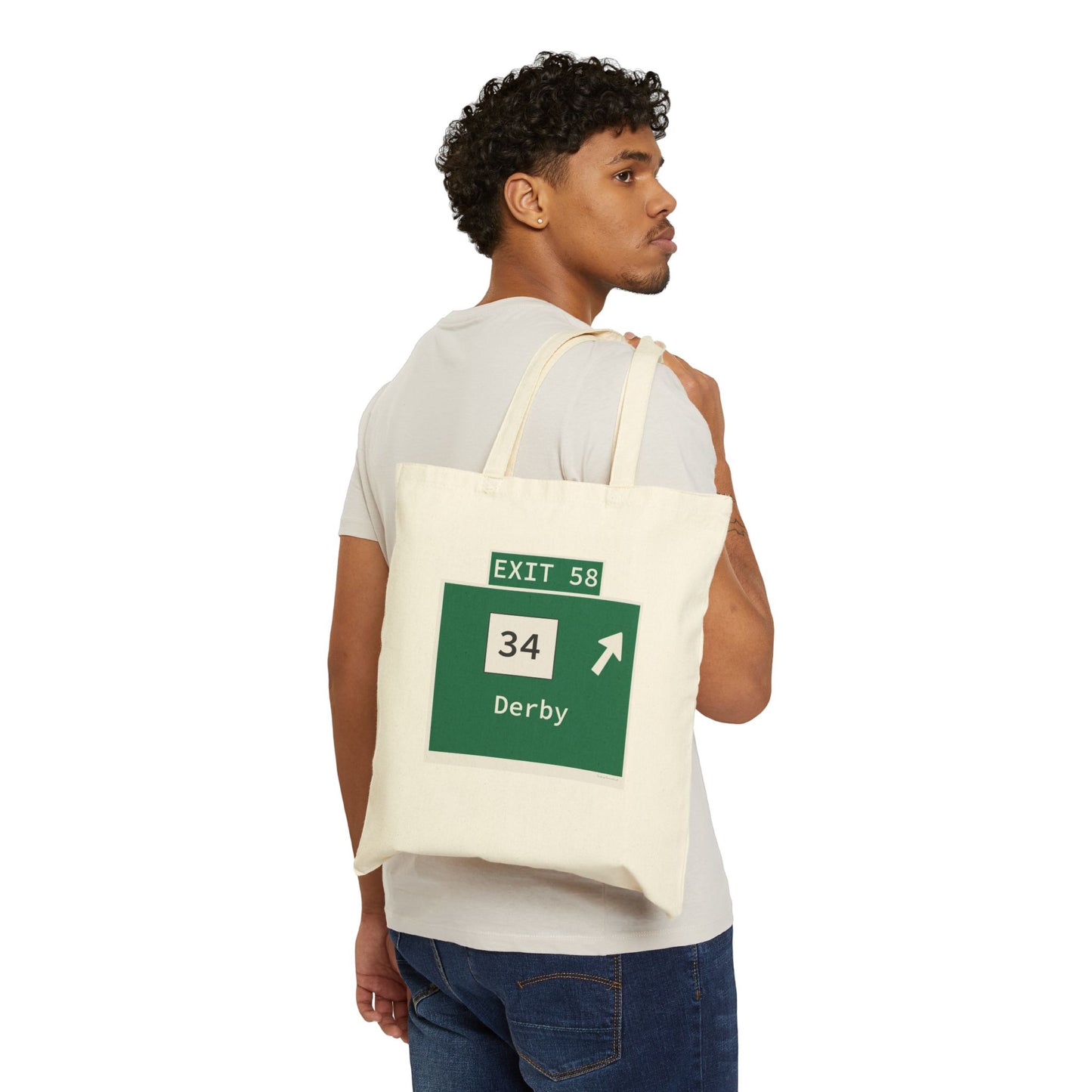 Vintage WCP Exit 58 Sign Cotton Canvas Tote Bag