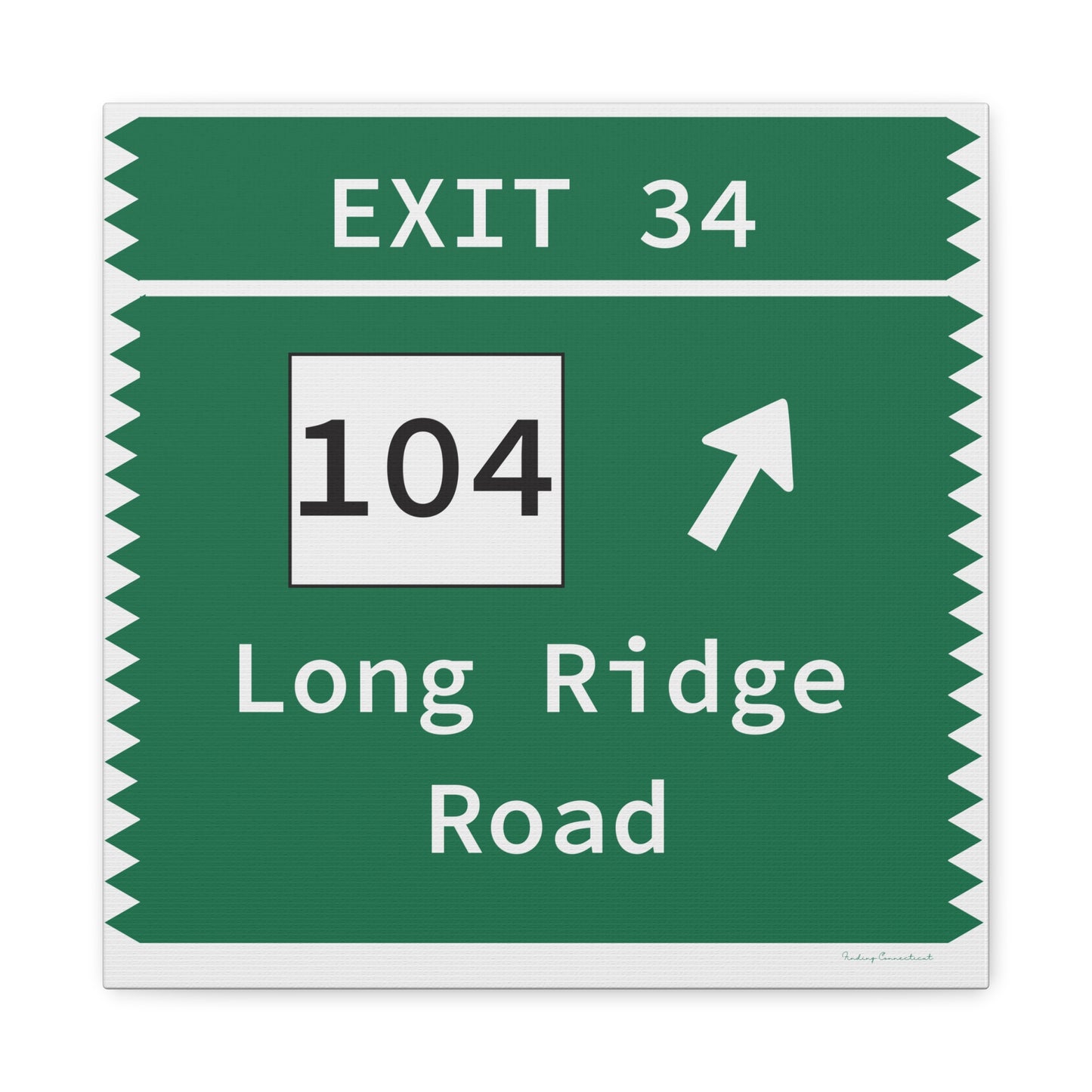 Vintage Merritt Parkway Exit 34 Sign Matte Canvas, Stretched, 1.25"