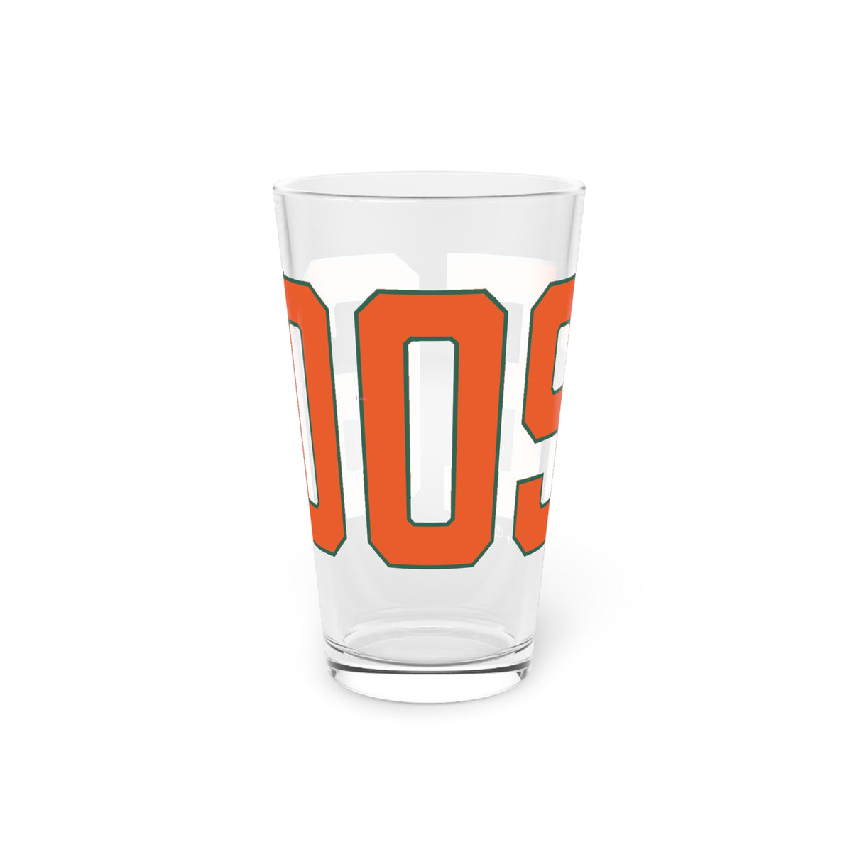 Goose Zip Code Orange & Green Pint Glass, 16oz