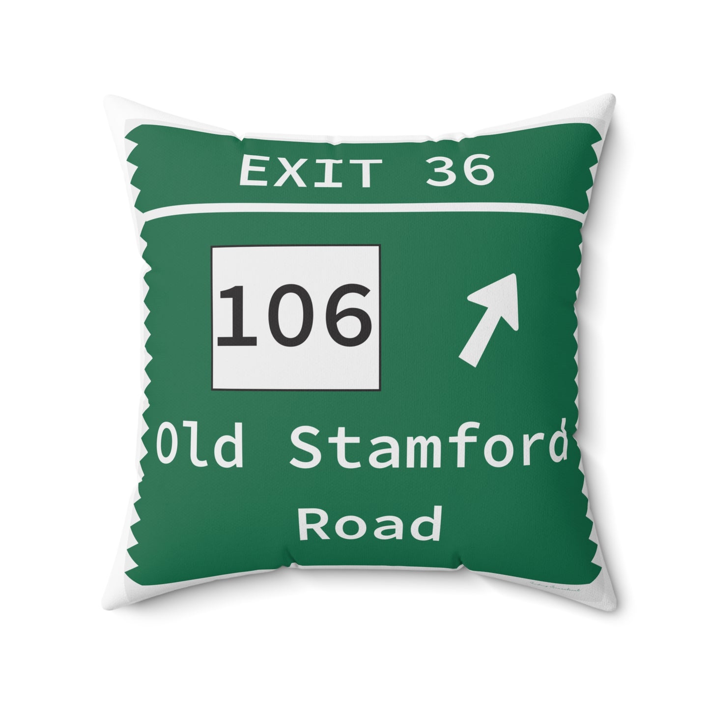 Vintage Merritt Parkway Exit 36 Sign Spun Polyester Square Pillow