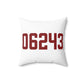 06243 Killingly  Connecticut Zip Code Spun Polyester Square Pillow