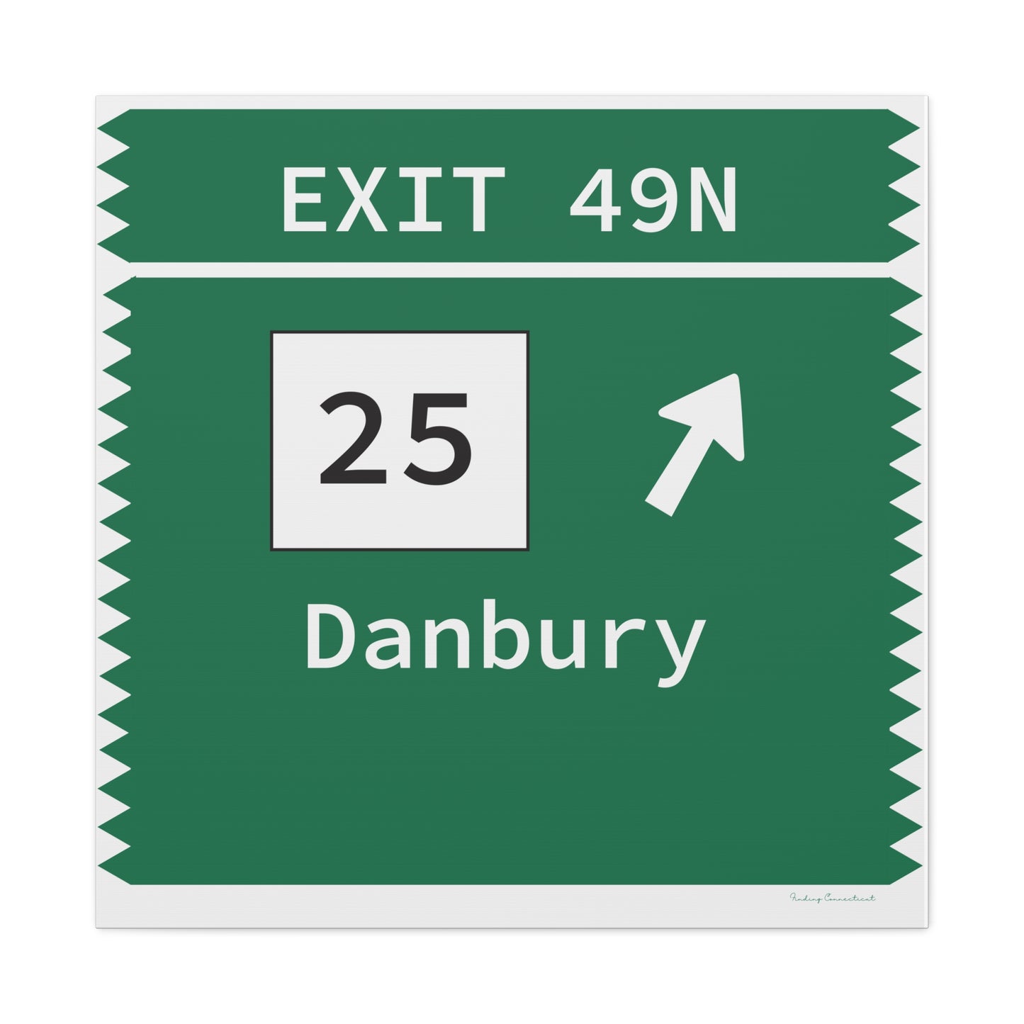 Vintage Merritt Parkway Exit 49N Sign Matte Canvas, Stretched, 1.25"