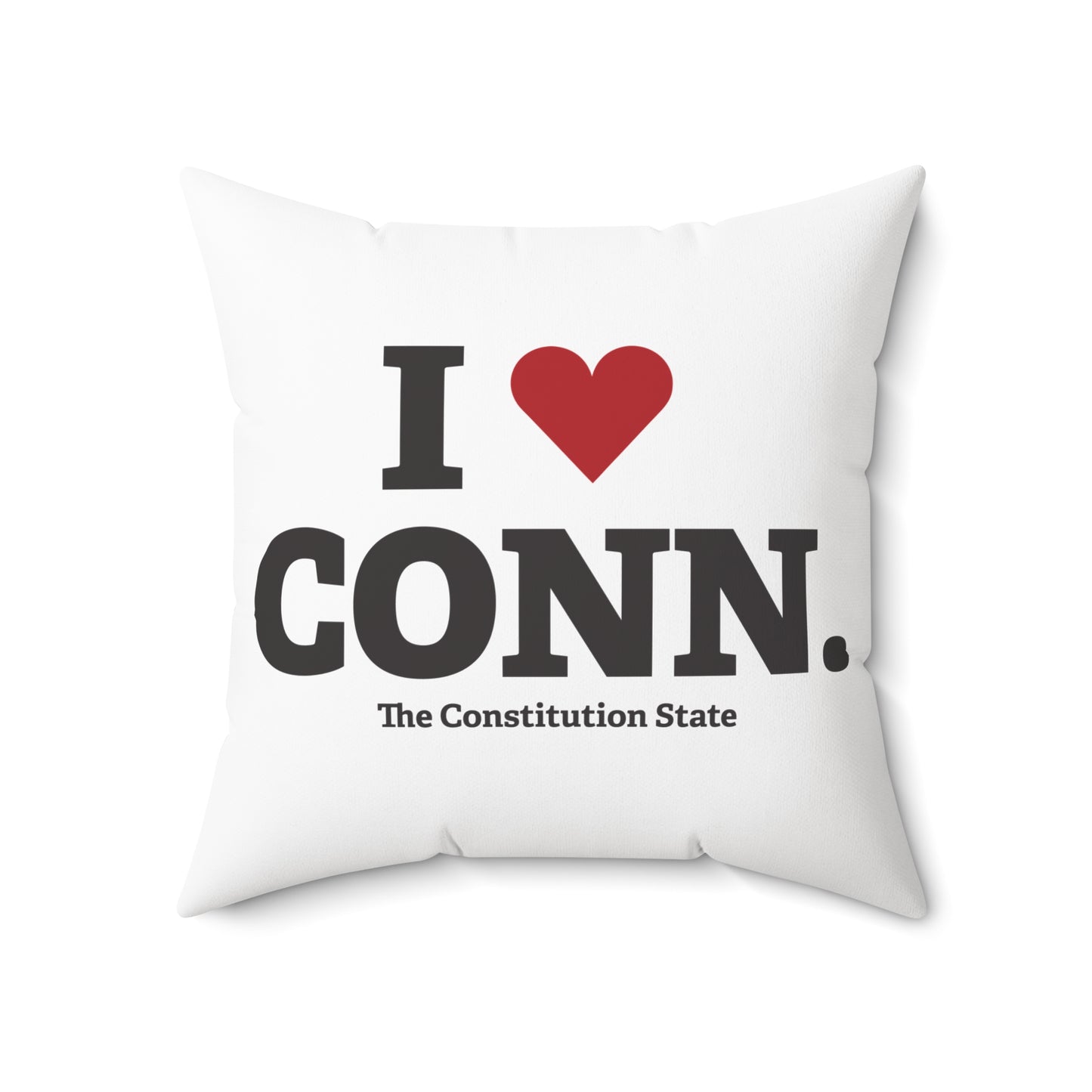 I Heart CONN. Spun Polyester Square Pillow