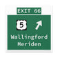 Vintage WCP Exit 66 Sign Matte Canvas, Stretched, 1.25"