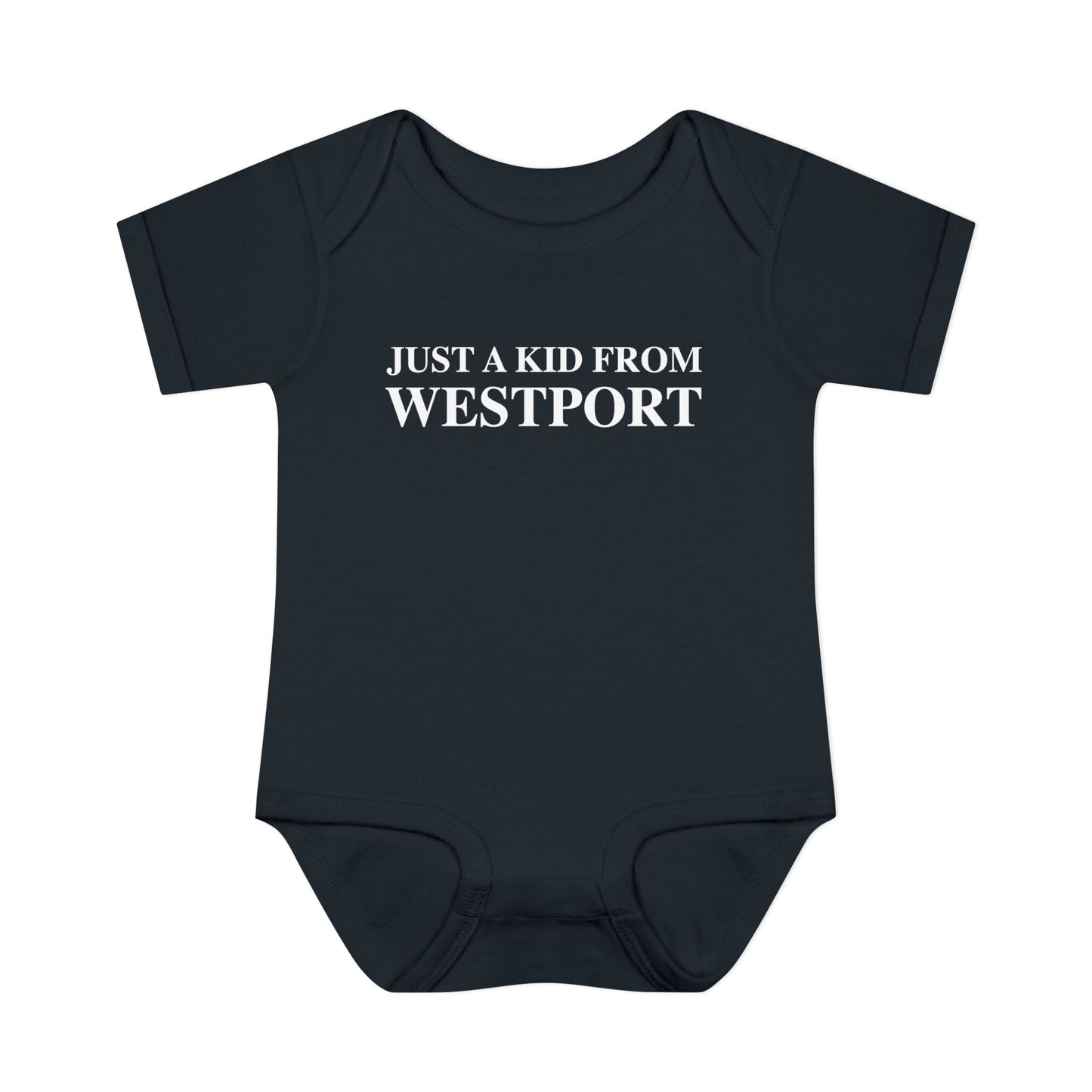 Just a kid from Westport Infant Baby Rib Bodysuit