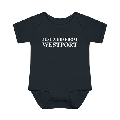 Just a kid from Westport Infant Baby Rib Bodysuit