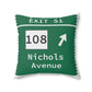 Vintage Merritt Parkway Exit 51 Sign Spun Polyester Square Pillow