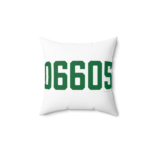 06605 Bridgeport Connecticut Zip Code Spun Polyester Square Pillow