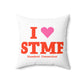I Heart STMF Spun Polyester Square Pillow