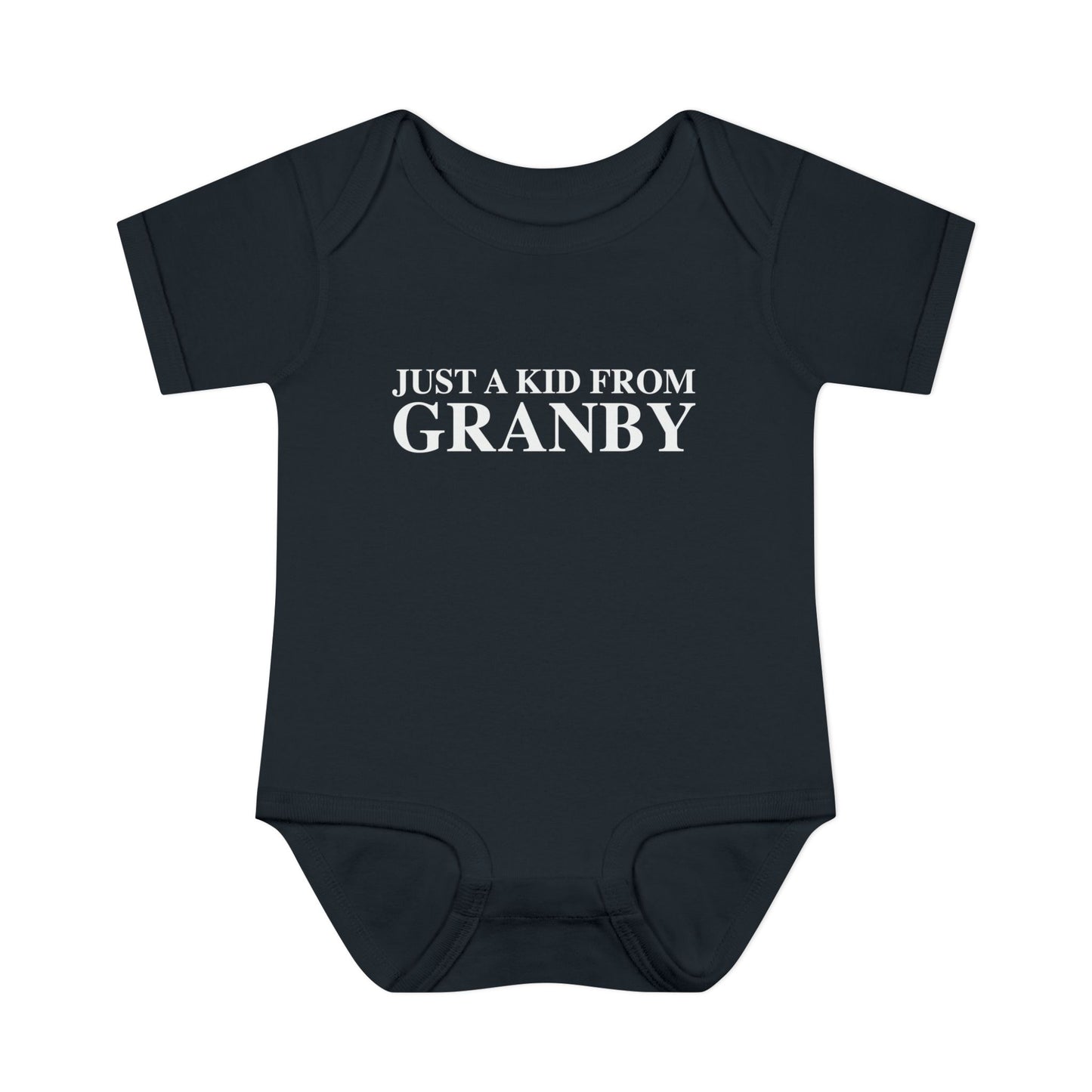 Just a kid from Granby Infant Baby Rib Bodysuit