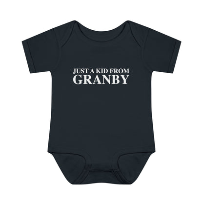 Just a kid from Granby Infant Baby Rib Bodysuit