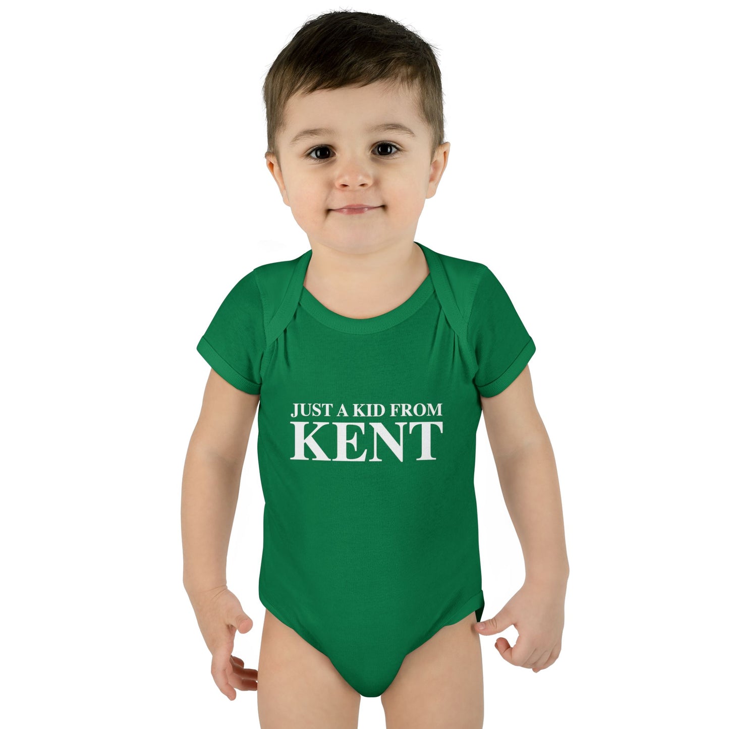 Just a kid from Kent Infant Baby Rib Bodysuit