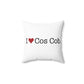 I Heart Cos Cob. Spun Polyester Square Pillow