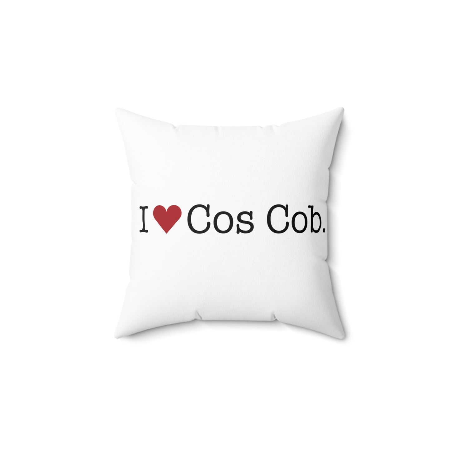 I Heart Cos Cob. Spun Polyester Square Pillow