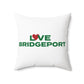 Love Bridgeport Spun Polyester Square Pillow