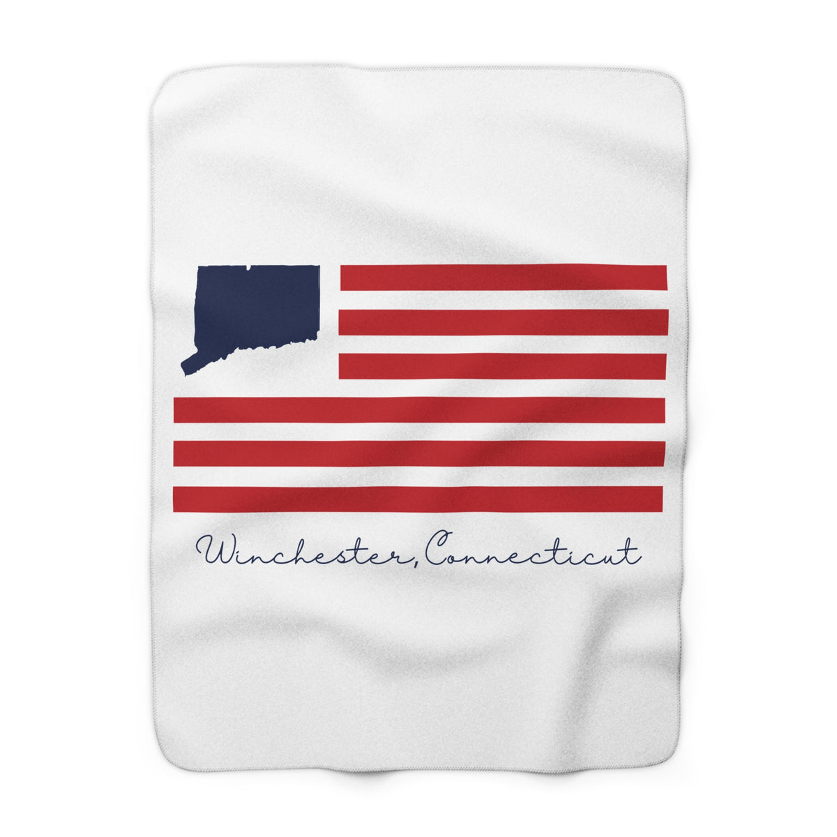 Winchester Connecticut Flag Sherpa Fleece Blanket