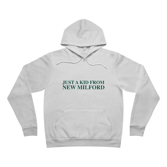 Just a kid from New Milford Unisex Sponge Fleece Pullover Hoodie