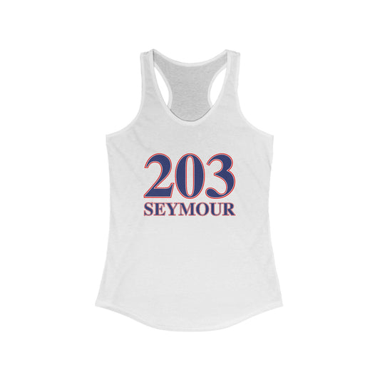 203 Seymour Red White & Blue Women's Ideal Racerback Tank Top