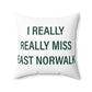I Really Really Miss East Norwalk Spun Polyester Square Pillow