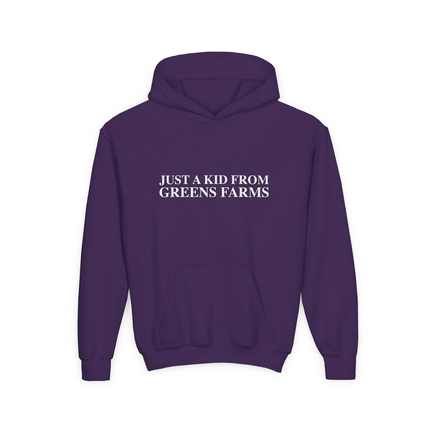 Just a kid from Greens Farms Youth Heavy Blend Hooded Sweatshirt
