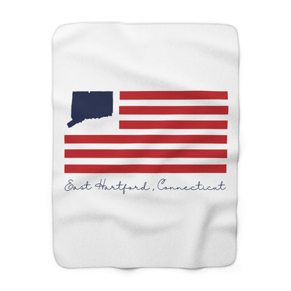 East Hartford Connecticut Flag Sherpa Fleece Blanket