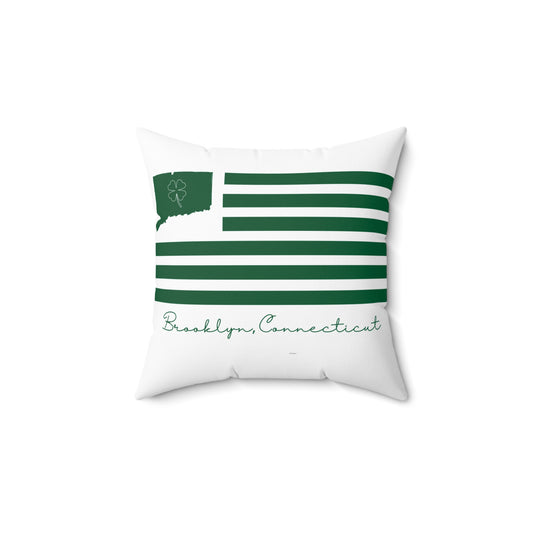 Brooklyn Connecticut St. Patrick’s Day Flag Spun Polyester Square Pillow