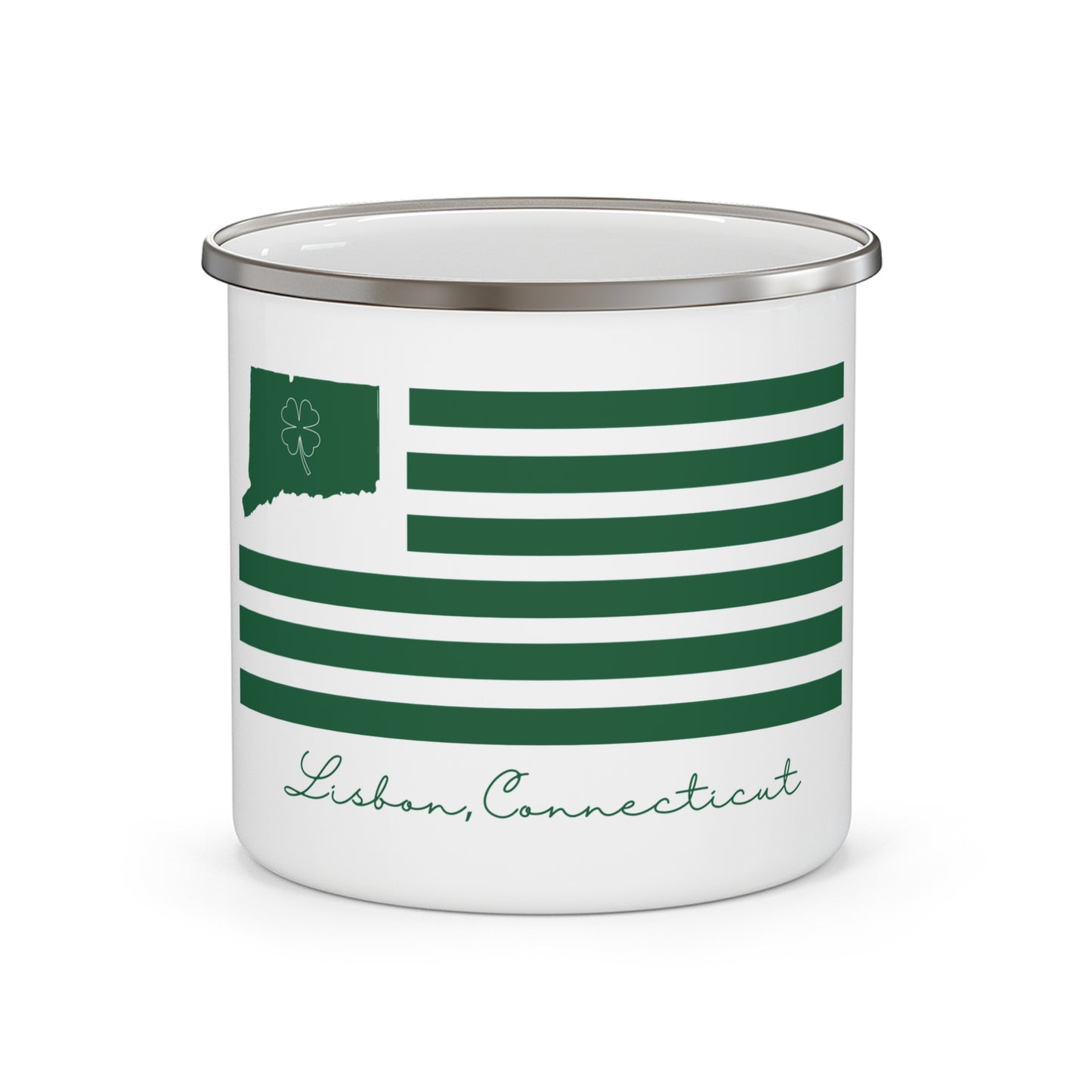 Lisbon Connecticut St. Patrick’s Day Flag Enamel Camping Mug