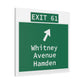 Vintage WCP Exit 61 Sign Matte Canvas, Stretched, 1.25"