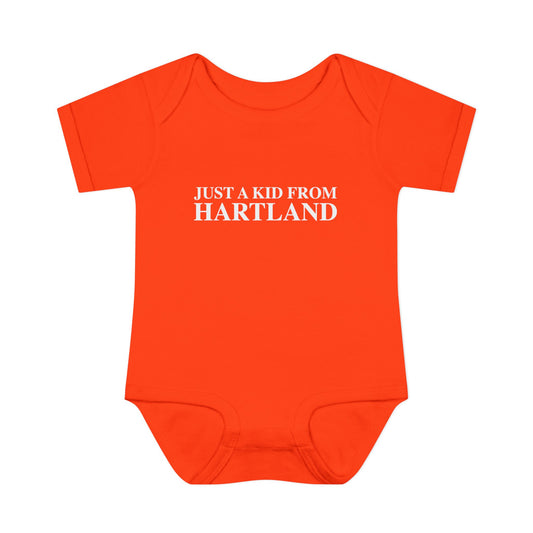 Just a kid from Hartland Infant Baby Rib Bodysuit
