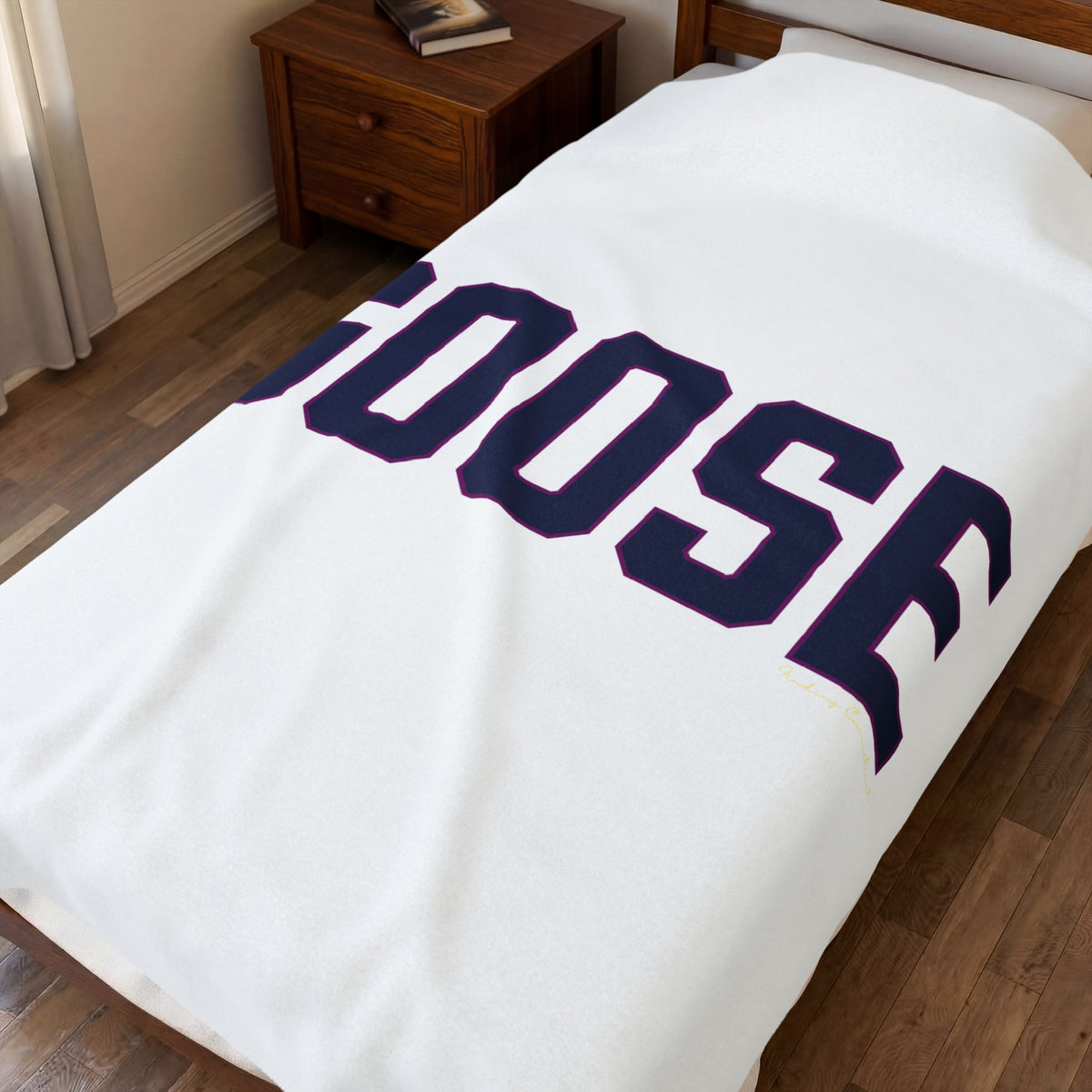 Goose Zip Code Blue & Purple Velveteen Plush Blanket
