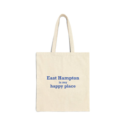 East Hampton is My Happy Place Cotton Canvas Tote Bag