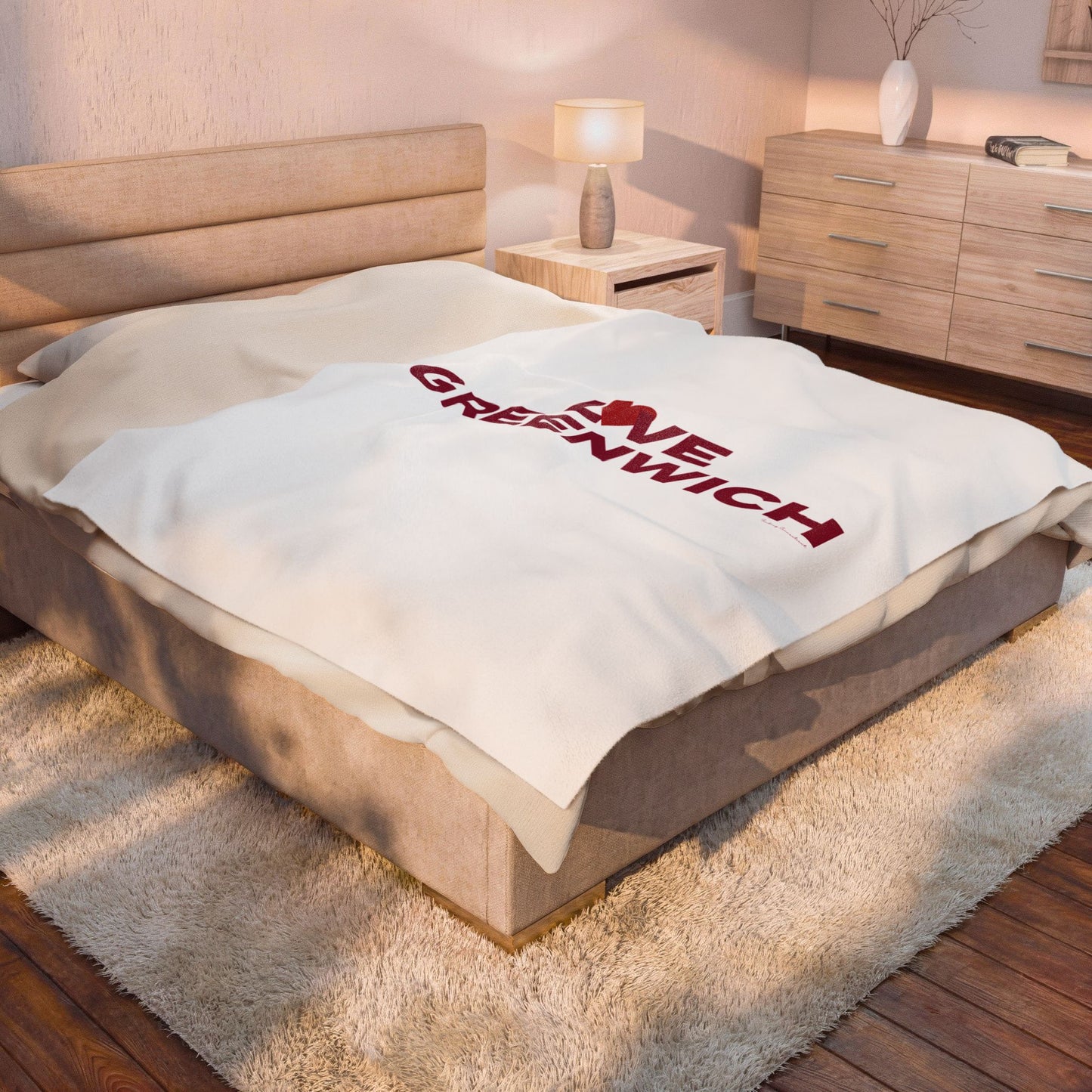 Love Greenwich Velveteen Plush Blanket