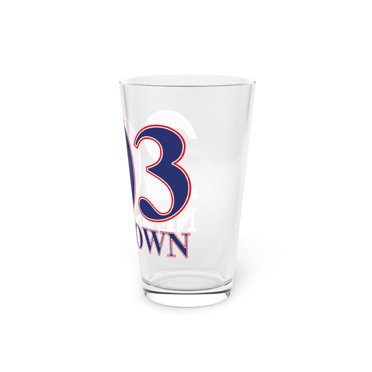 203 Newtown Red, White & Blue Pint Glass, 16oz
