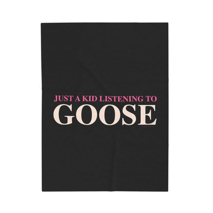 Copy of Just a kid listening to Goose  - Peach & Pink Velveteen Plush Blanket