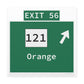 Vintage WCP Exit 56 Sign Matte Canvas, Stretched, 1.25"