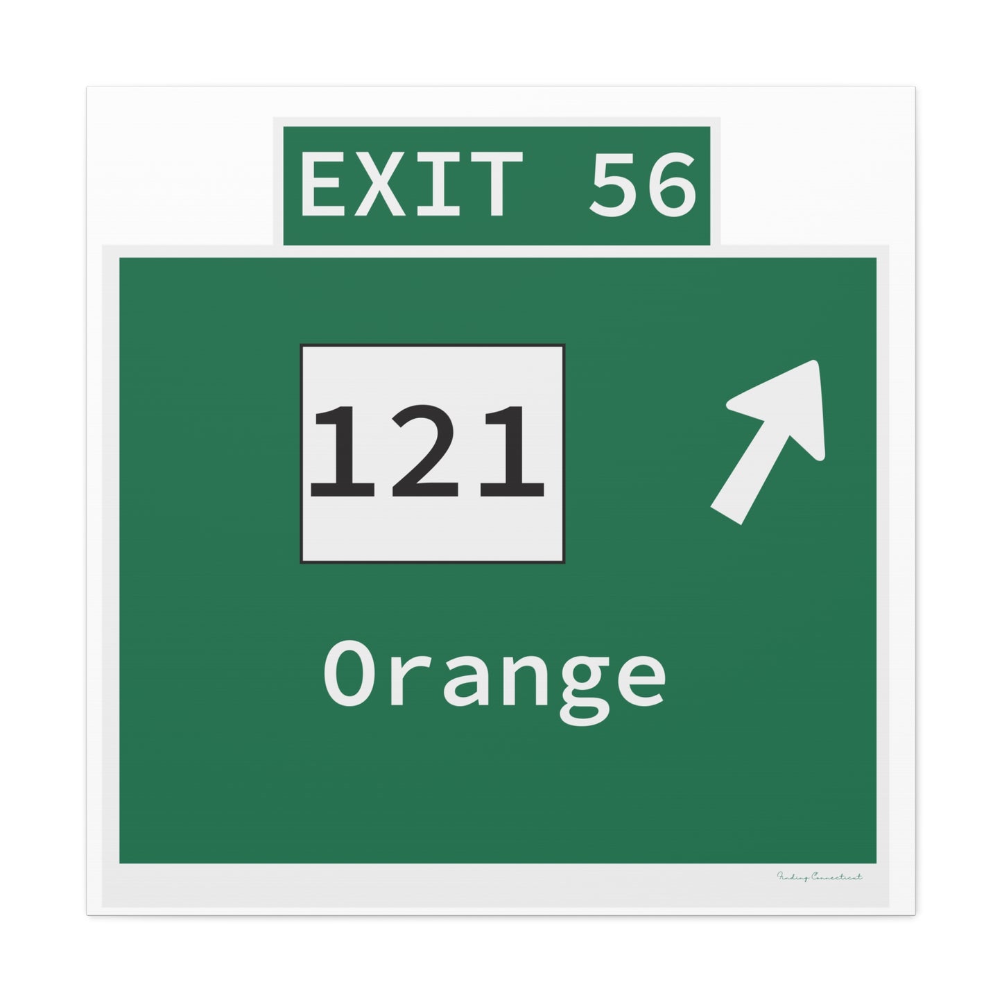 Vintage WCP Exit 56 Sign Matte Canvas, Stretched, 1.25"