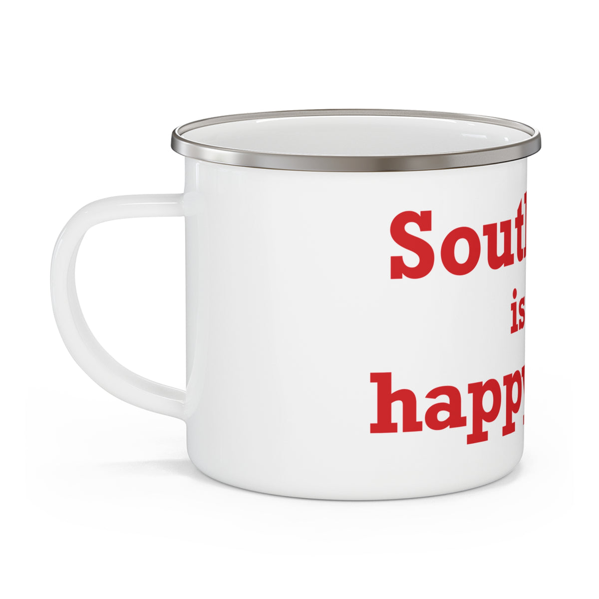 Southbury is My Happy Place Enamel Camping Mug