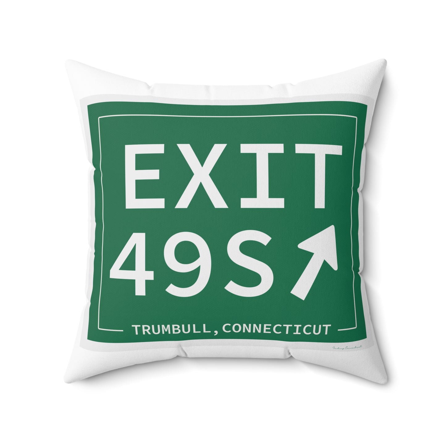 Vintage Exit 49S  Merritt Parkway Sign Spun Polyester Square Pillow