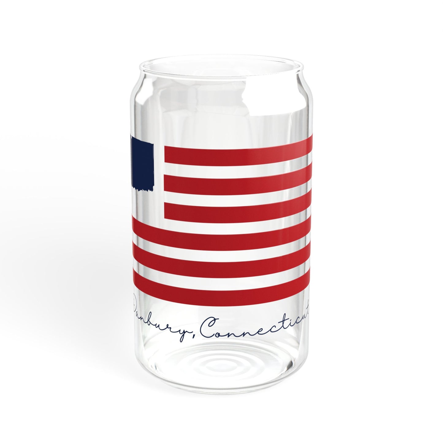 Danbury Connecticut Flag Sipper Glass, 16oz